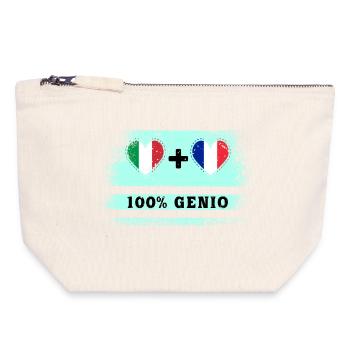 Italy and Finland 100% genius flag - Canvas Zip Pouch 18 x 19 cm - nature - Front