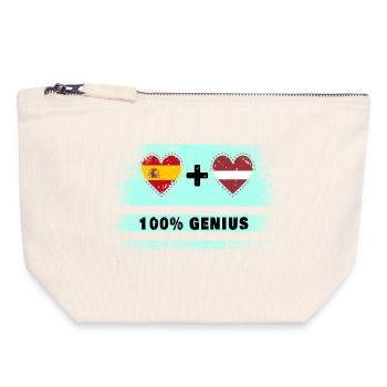 L’Espagne et la Lettonie 100% drapeau génie - Pochette zippée en toile 18 x 19 cm - blanc naturel - Devant