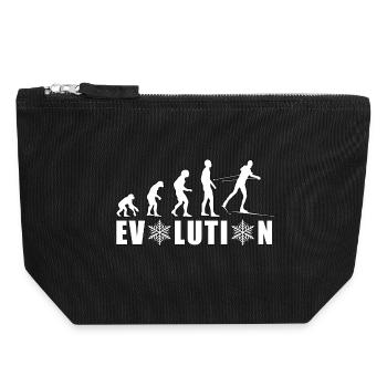 EVOLUTION SKILANGLAUF Biathlon Nordische Kombi - Canvas Reißverschluss-Täschchen (18 x 19 cm) - Schwarz - Vorne