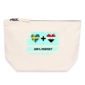 Iraq and Sweden 100% Perfect / Gift - Canvas Zip Pouch 18 x 19 cm - nature - Front