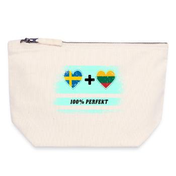 Lithuania and Sweden 100% perfect / gift - Canvas Zip Pouch 18 x 19 cm - nature - Front
