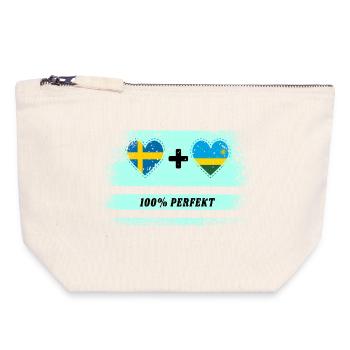 Ruanda und Schweden 100% Perfekt / Geschenk - Canvas Reißverschluss-Täschchen (18 x 19 cm) - Naturweiß - Vorne