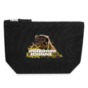 Murmeltier Underground Resistance 2024 - Canvas Reißverschluss-Täschchen (18 x 19 cm) - Schwarz - Vorne