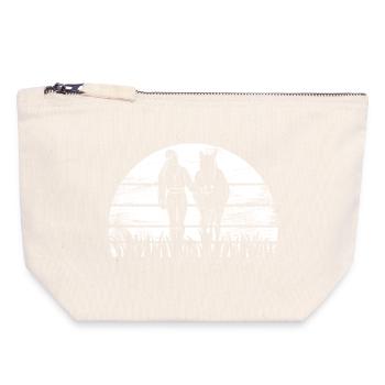 Fille de cheval - Pochette zippée en toile 18 x 19 cm - blanc naturel - Devant