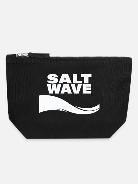 SALT WAVE - Canvas Reißverschluss-Täschchen (18 x 19 cm) - Schwarz