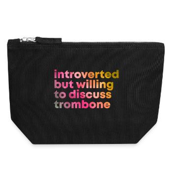 trombone - Pochette zippée en toile 18 x 19 cm - noir - Devant