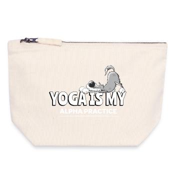Yoga Wolf I Yoga Is My Alpha Practice - Canvas Reißverschluss-Täschchen (18 x 19 cm) - Naturweiß - Vorne