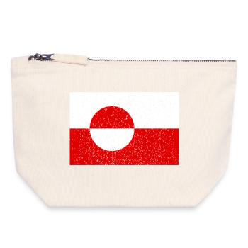 Groenland - Pochette zippée en toile 18 x 19 cm - blanc naturel - Devant