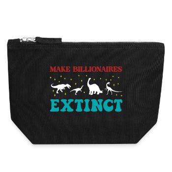 Make Billionaires Extinct - Canvas Zip Pouch 18 x 19 cm - black - Front