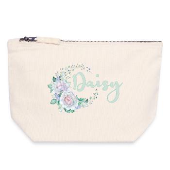 Für Daisy - Canvas Reißverschluss-Täschchen (18 x 19 cm) - Naturweiß - Vorne