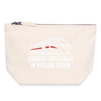 Railway Enjoy life to the fullest Railway - Canvas Zip Pouch 18 x 19 cm - nature - Front