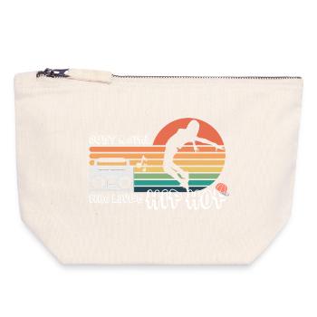 Fille aime hip hop rétro rap streetwear - Pochette zippée en toile 18 x 19 cm - blanc naturel - Devant