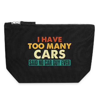 Too Many Cars? Said No Car Guy Ever Funny Auto  - Canvas Zip Pouch 18 x 19 cm - black - Front