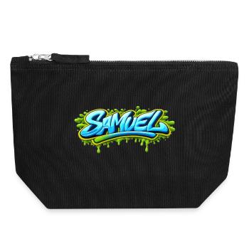 GRAFFITI-NAME SAMUEL FÜR PERFEKTES GESCHENK DRUCKBAR - Canvas Reißverschluss-Täschchen (18 x 19 cm) - Schwarz - Vorne