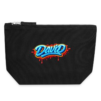 GRAFFITI-NAME DAVID FÜR PERFEKTES GESCHENK DRUCKBAR - Canvas Reißverschluss-Täschchen (18 x 19 cm) - Schwarz - Vorne