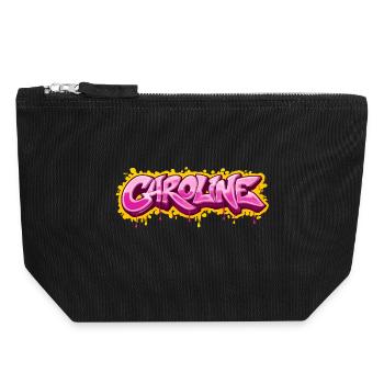 CAROLINE GRAFFITI NAME FÜR PERFEKTES GESCHENK DRUCKBAR - Canvas Reißverschluss-Täschchen (18 x 19 cm) - Schwarz - Vorne