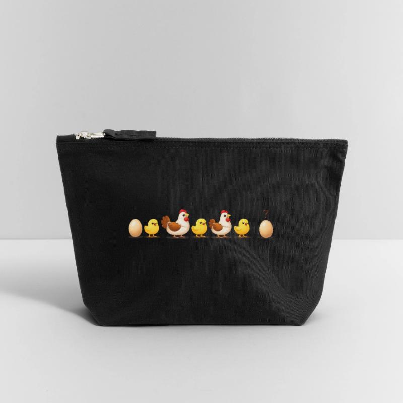Evolution egg chick hen darwin Canvas Zip Pouch 18 x 19 cm