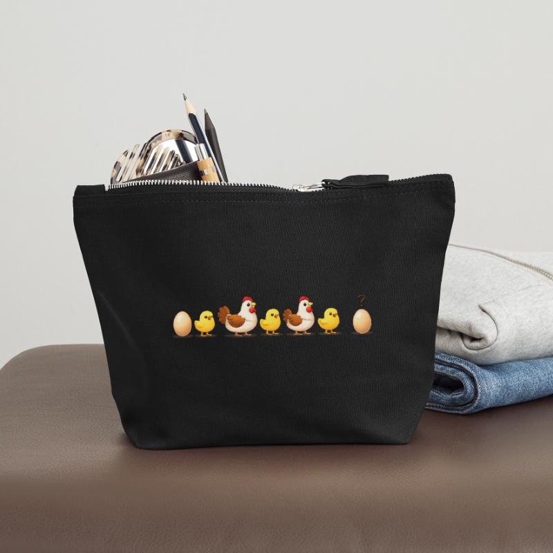 Evolution egg chick hen darwin Canvas Zip Pouch 18 x 19 cm