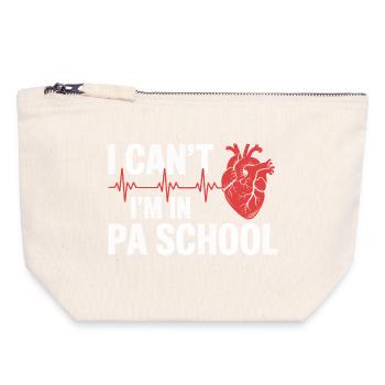 PA School Heartbeat Motto - Canvas Reißverschluss-Täschchen (18 x 19 cm) - Naturweiß - Vorne