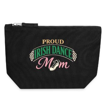 Danse irlandaise Éventeur celtique de danse - Pochette zippée en toile 18 x 19 cm - noir - Devant