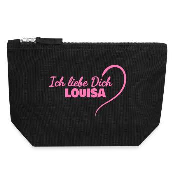 Louisa - Pochette zippée en toile 18 x 19 cm - noir - Devant