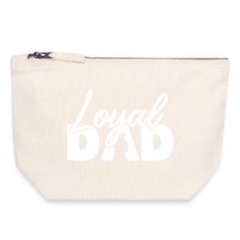 Loyal Dad Silhouette Fatherhood Pride - Canvas Zip Pouch 18 x 19 cm - nature - Front
