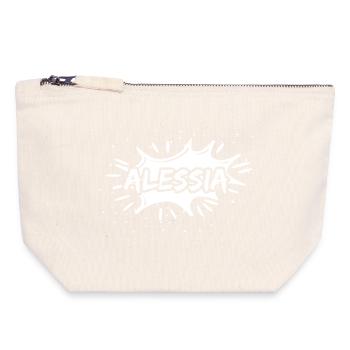 Geschenk Alessia - Canvas Reißverschluss-Täschchen (18 x 19 cm) - Naturweiß - Vorne