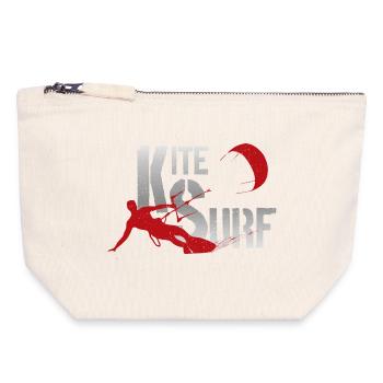 KITE SURFING - Canvas Zip Pouch 18 x 19 cm - nature - Front