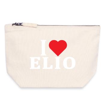 T-Shirt Ich liebe Elio T-Shirt Geschenkidee - Canvas Reißverschluss-Täschchen (18 x 19 cm) - Naturweiß - Vorne