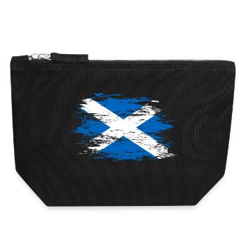Scotland flag used - Canvas Zip Pouch 18 x 19 cm - black - Front