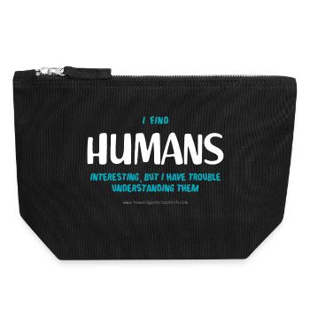 Humans (dark) - Canvas Zip Pouch 18 x 19 cm - black - Front