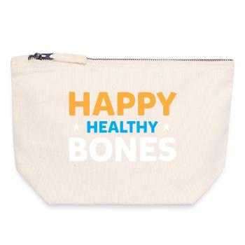 Happy Healthy Bones - Für Starke Knochen - Canvas Reißverschluss-Täschchen (18 x 19 cm) - Naturweiß - Vorne