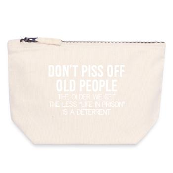 don't piss off old people - Canvas Reißverschluss-Täschchen (18 x 19 cm) - Naturweiß - Vorne