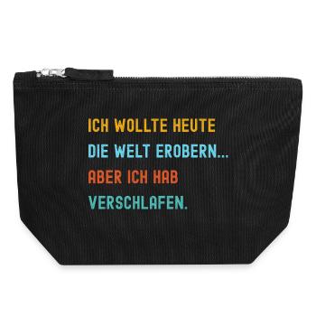 Engagement mit humorvoller Weltanschauung - Canvas Reißverschluss-Täschchen (18 x 19 cm) - Schwarz - Vorne