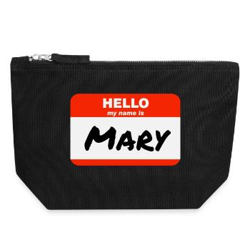 Bonjour, My Name is Mary Étiquette Étiquette Badge - Pochette zippée en toile 18 x 19 cm - noir - Devant