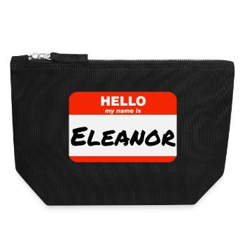 Hello My Name Is Eleanor Label Name Tag - Canvas Zip Pouch 18 x 19 cm - black - Front