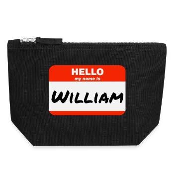 Bonjour, je m’appelle William Étiquette Étiquette Étiquette - Pochette zippée en toile 18 x 19 cm - noir - Devant