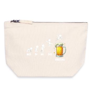 Freitag Wochenende Bierliebhaber Biertrinker - Canvas Reißverschluss-Täschchen (18 x 19 cm) - Naturweiß - Vorne