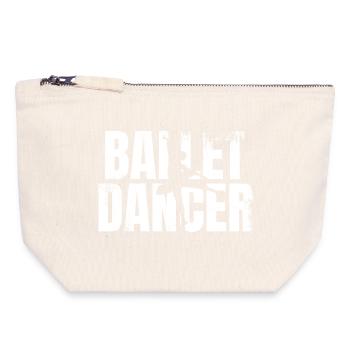 Lustige Ballett Tänzerin - Canvas Reißverschluss-Täschchen (18 x 19 cm) - Naturweiß - Vorne