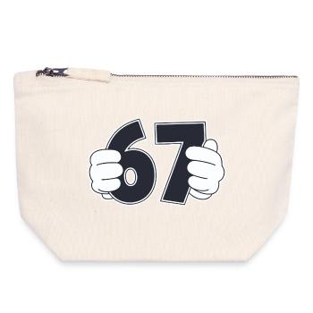 Minimaliste Fun Numéro 67 Conception graphique - Pochette zippée en toile 18 x 19 cm - blanc naturel - Devant
