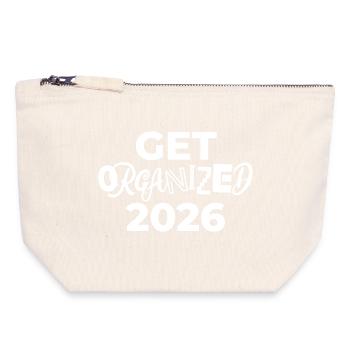 Get organized | gute Vorsätze 2026 - Canvas Reißverschluss-Täschchen (18 x 19 cm) - Naturweiß - Vorne