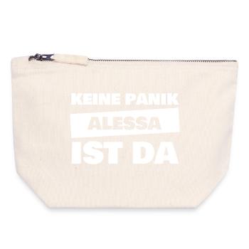 First name Alessa - Canvas Zip Pouch 18 x 19 cm - nature - Front