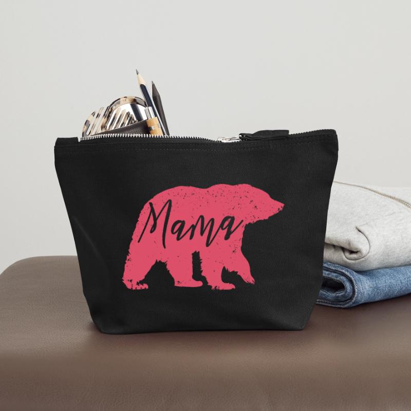 Mama Bär Pink – Süßes Muttertag Geschenk Canvas Reißverschluss-Täschchen (18 x 19 cm)