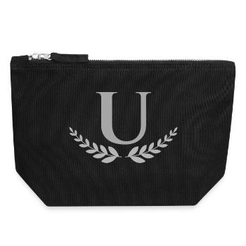 U - Canvas Zip Pouch 18 x 19 cm - black - Front