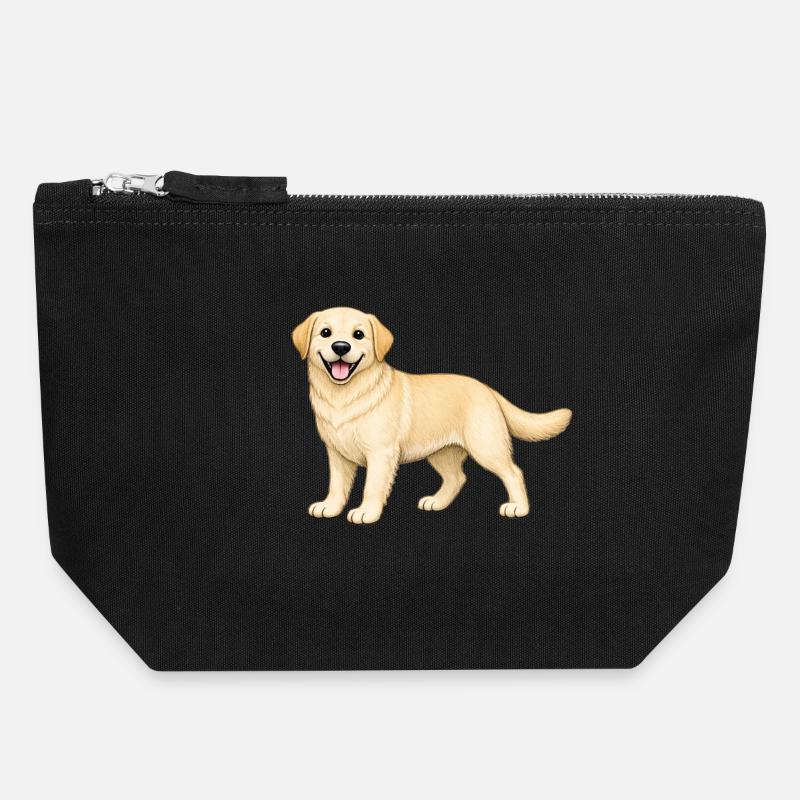 Biscuit Labrador - Canvas Zip Pouch 18 x 19 cm - black