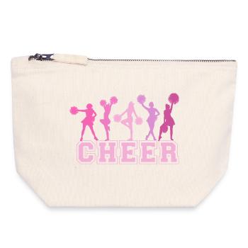 Équipe de pom-pom girls Sport Girls - Pochette zippée en toile 18 x 19 cm - blanc naturel - Devant