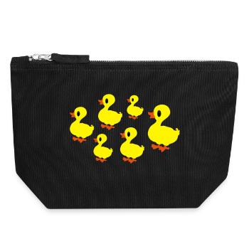 enten - Canvas Reißverschluss-Täschchen (18 x 19 cm) - Schwarz - Vorne