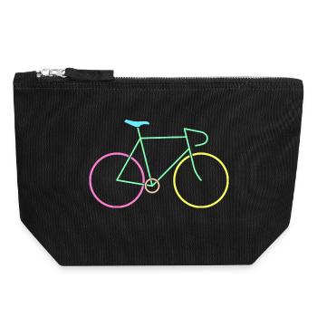 Racing bike colorful - Canvas Zip Pouch 18 x 19 cm - black - Front