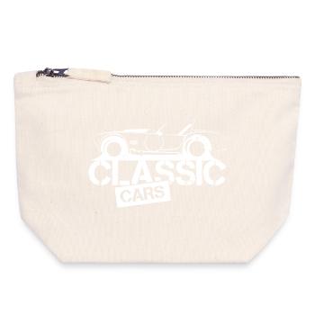 V8 Mucel Cars Classic Cars Moteur Symbole Design - Pochette zippée en toile 18 x 19 cm - blanc naturel - Devant