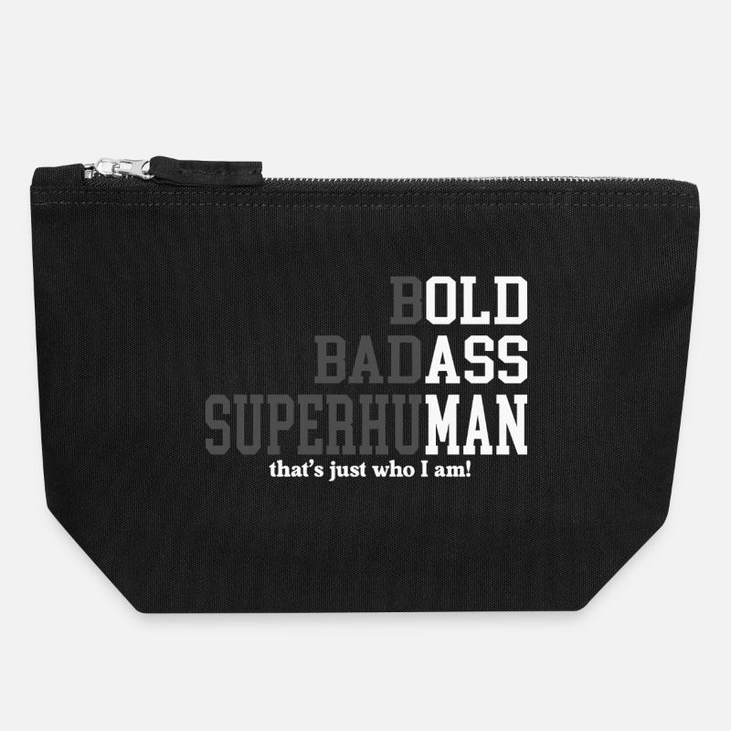 Bold Badass Superhuman Dad Fathers Day Gift - Canvas Reißverschluss-Täschchen (18 x 19 cm) - Schwarz